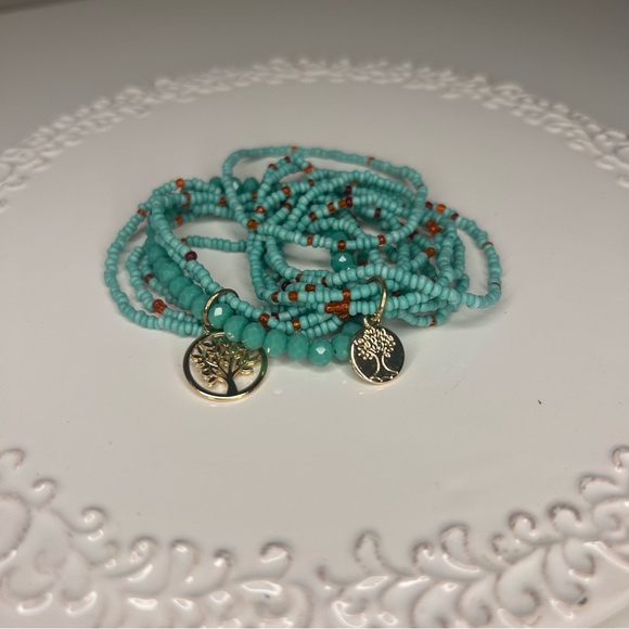 Turquoise Boho Multilayer Stackable Bracelets - Picture 9 of 9